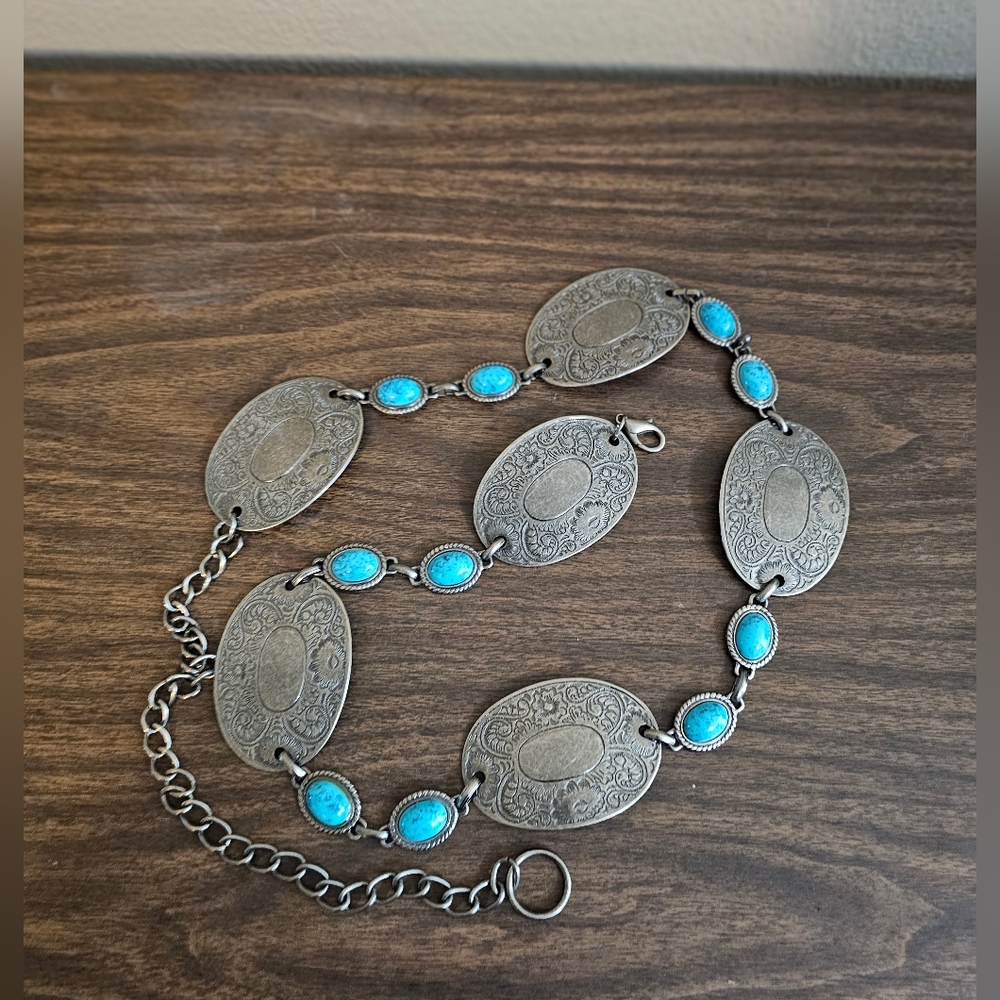 Metal & Faux Rhinestone Belt - Picture 3 of 3
